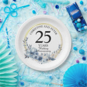 Jegliche Hochzeit eines eleganten blauen Blumenjub Pappteller (Party)