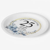 Jegliche Hochzeit eines eleganten blauen Blumenjub Pappteller (Schrägansicht)