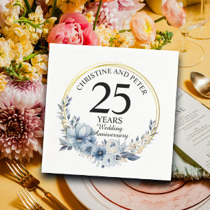 Jegliche Hochzeit eines eleganten blauen Blumenjub Serviette