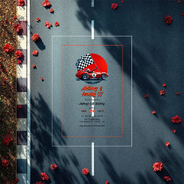 Jegliche individuell anpassbare Rennwagen Geburtst Acryleinladungen