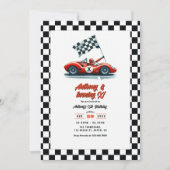 Jegliche individuell anpassbare Rennwagen Geburtst Einladung (Vorderseite)