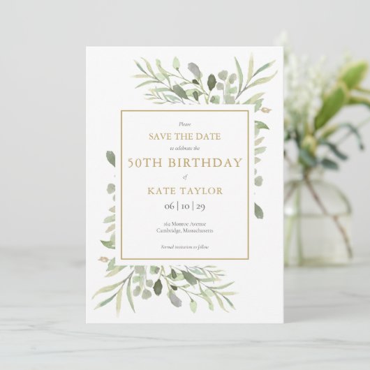 Jegliche Jahreszeit Wasserfarbenwelt Save The Date (Stehend Vorderseite)