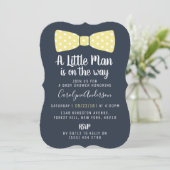 Jegliche kleine männliche Krawatte Babydusche Einladung (Stehend Vorderseite)