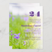 Jegliche Lila Geburtstagsfeier Einladung (Vorne/Hinten)