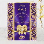 Jegliche Lila Gold Personalisierte Jubiläumskarte Karte (Gelbe Blume)