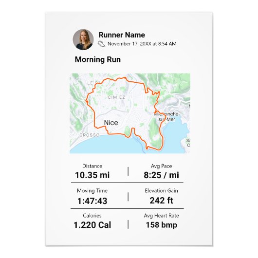 Jegliche Marathon-Route Fotodruck (Vorne)