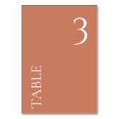 JEGLICHE NUMMER Minimal Terracotta Hochzeit Tischn Tischnummer (Rückseite)