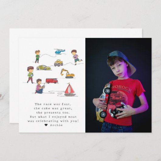 Jegliche Remote-Kontrolle RC Auto Motor Kindergebu Dankeskarte (Vorne/Hinten)