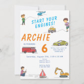 Jegliche Remote-Kontrolle RC Auto Motor Kindergebu Einladung (Vorderseite)