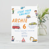 Jegliche Remote-Kontrolle RC Auto Motor Kindergebu Einladung (Stehend Vorderseite)