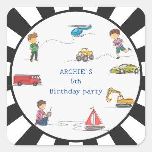 Jegliche Remote-Kontrolle RC Auto Motor Kindergebu Quadratischer Aufkleber