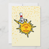 Jegliche Retro Mascot Bowling Geburtstagsparty Einladung (Rückseite)