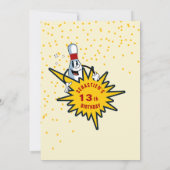 Jegliche Retro Mascot Bowling Geburtstagsparty Einladung (Rückseite)