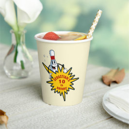 Jegliche Retro Mascot Bowling Geburtstagsparty Pappbecher