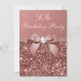 Jegliche Rose Geburtstag Gold Glitzer Diamond Bow Einladung