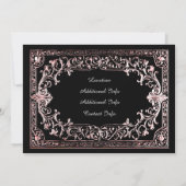 Jegliche Rose Gold Frame Einladung (Rückseite)