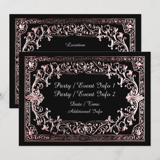Jegliche Rose Gold Frame Einladung (Vorne/Hinten)