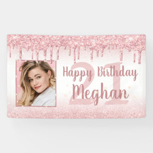 Jegliche Rose Gold Glitzer Tropfen Sparkone Foto Banner