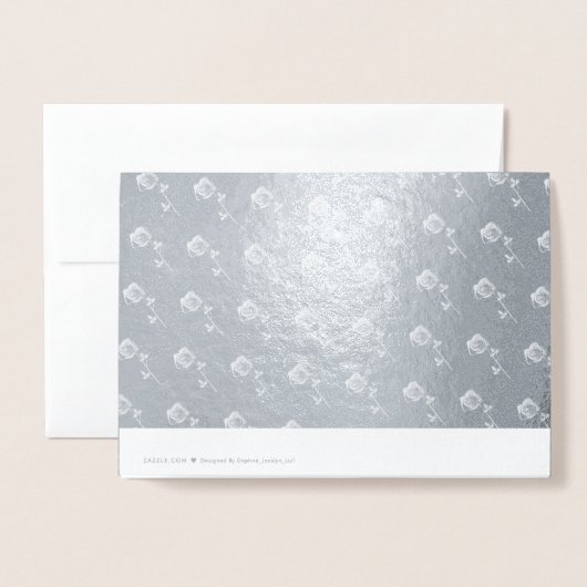 Jegliche Silber-Rose-Foto Folienkarte (Rückseite mit Umschlag)