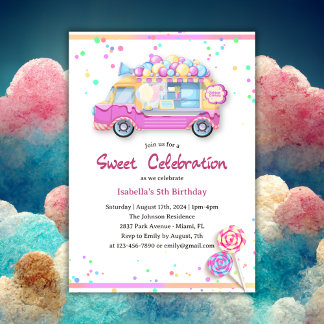 Jegliche süße Feier Cotton Candy Geburtstag Einladung