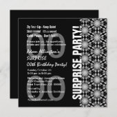 Jegliche Überraschung Geburtstag Moderne Schwarze  Einladung (Vorne/Hinten)