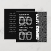 Jegliche Überraschung Geburtstag Modernes Schwarz- Einladung (Vorne/Hinten)