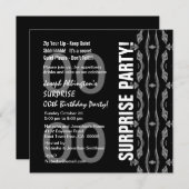 Jegliche Überraschung Geburtstag Modernes Schwarze Einladung (Vorne/Hinten)