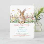 Jegliche Veranstaltung - Bunny Birthday Baby Dusch Einladung (Stehend Vorderseite)