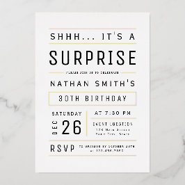 Jegliche zeitliche, einfache Typografie überrascht Folieneinladung