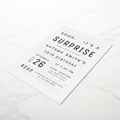 Jegliche zeitliche, einfache Typografie überrascht Folieneinladung (Gedreht)