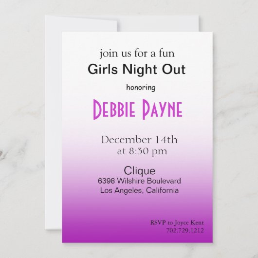 Jegliche Zweckfeier des Party lila Einladung (Rückseite)