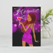 Jegliche Zweckfeier des Party lila Einladung (Stehend Vorderseite)