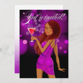 Jegliche Zweckfeier des Party lila Einladung (Vorne/Hinten)