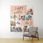 Jeglicher 10-jähriger Personalisierter Fotocollage Wandteppich (Beispiel)