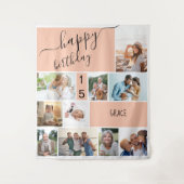 Jeglicher 10-jähriger Personalisierter Fotocollage Wandteppich (Vorderseite)