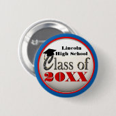 Jeglicher Abschluss Coole Rot-, Weiß- und Blautast Button (Vorne & Hinten)