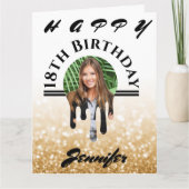 Jeglicher alt Gold Glitzer Personalisiert Geburtst Karte (Vorderseite)