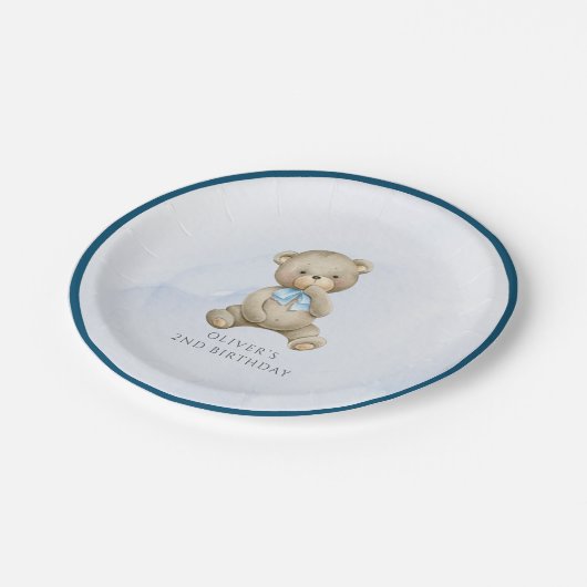 Jeglicher Altersjunge zum Geburtstag Pappteller (Schrägansicht)