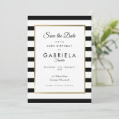 Jeglicher Altersklassiker Streifen Save The Date (Stehend Vorderseite)