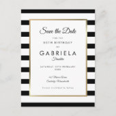 Jeglicher Altersklassiker Streifen Save the Date Postkarte (Vorderseite)