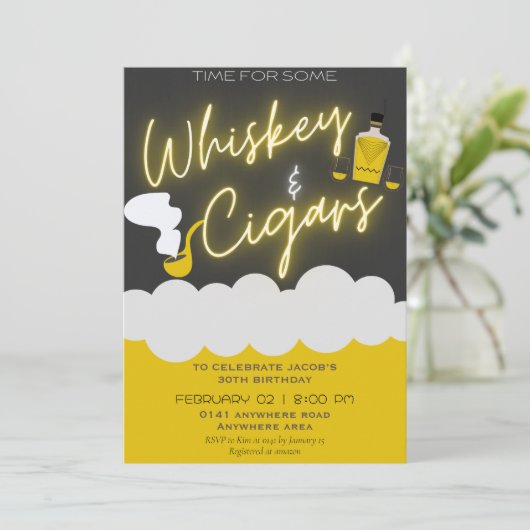 Jeglicher Altersmann zum Geburtstag Einladung (Stehend Vorderseite)