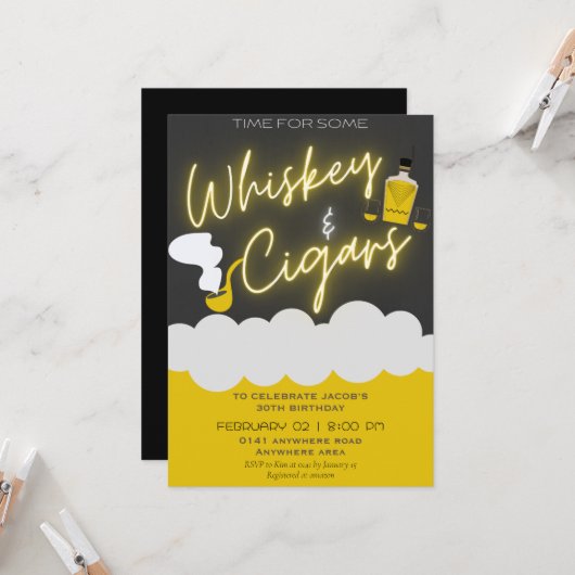 Jeglicher Altersmann zum Geburtstag Einladung (Vorderseite/Rückseite Beispiel)