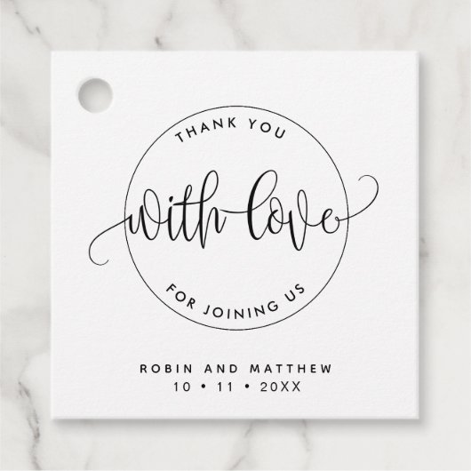 Jeglicher Anlass danke, modern, rustikal Chic Geschenkanhänger (Vorderseite)