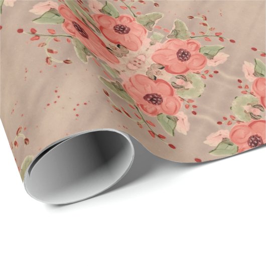 Jeglicher Fall Flower Gift Wrap Geschenkpapier (Rolleneckpunkt)