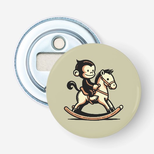 Jeglicher Farbaffe beim Rockpferd Flaschenöffner (Vorderseite)