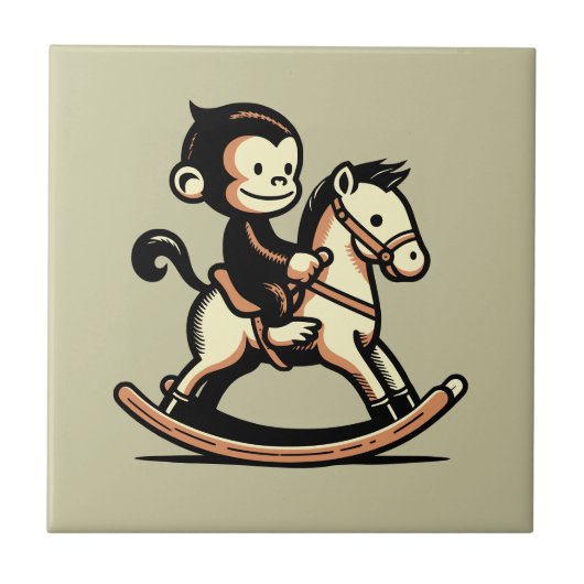 Jeglicher Farbaffe beim Rockpferd Fliese (Vorderseite)