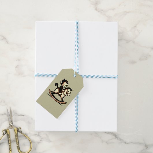 Jeglicher Farbaffe beim Rockpferd Geschenkanhänger (Mit Garn)