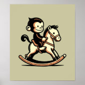 Jeglicher Farbaffe beim Rockpferd Poster (Vorne)