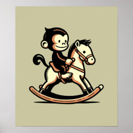 Jeglicher Farbaffe beim Rockpferd Poster