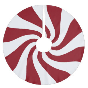 Jeglicher farbiger Peppermint-Swirl-Baumrock Polyester Weihnachtsbaumdecke